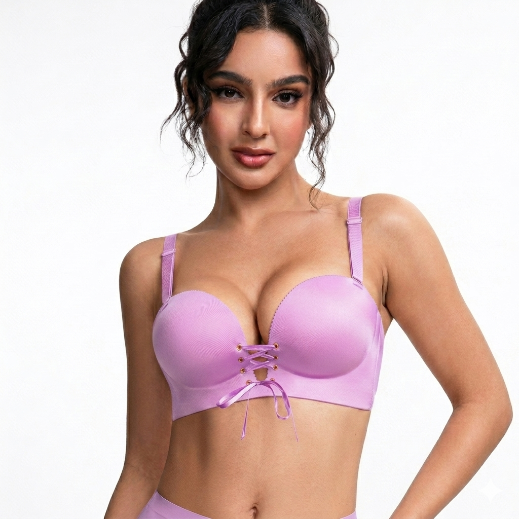 "Add Two Cups" Padded Wireless Plunge Push Up Bra