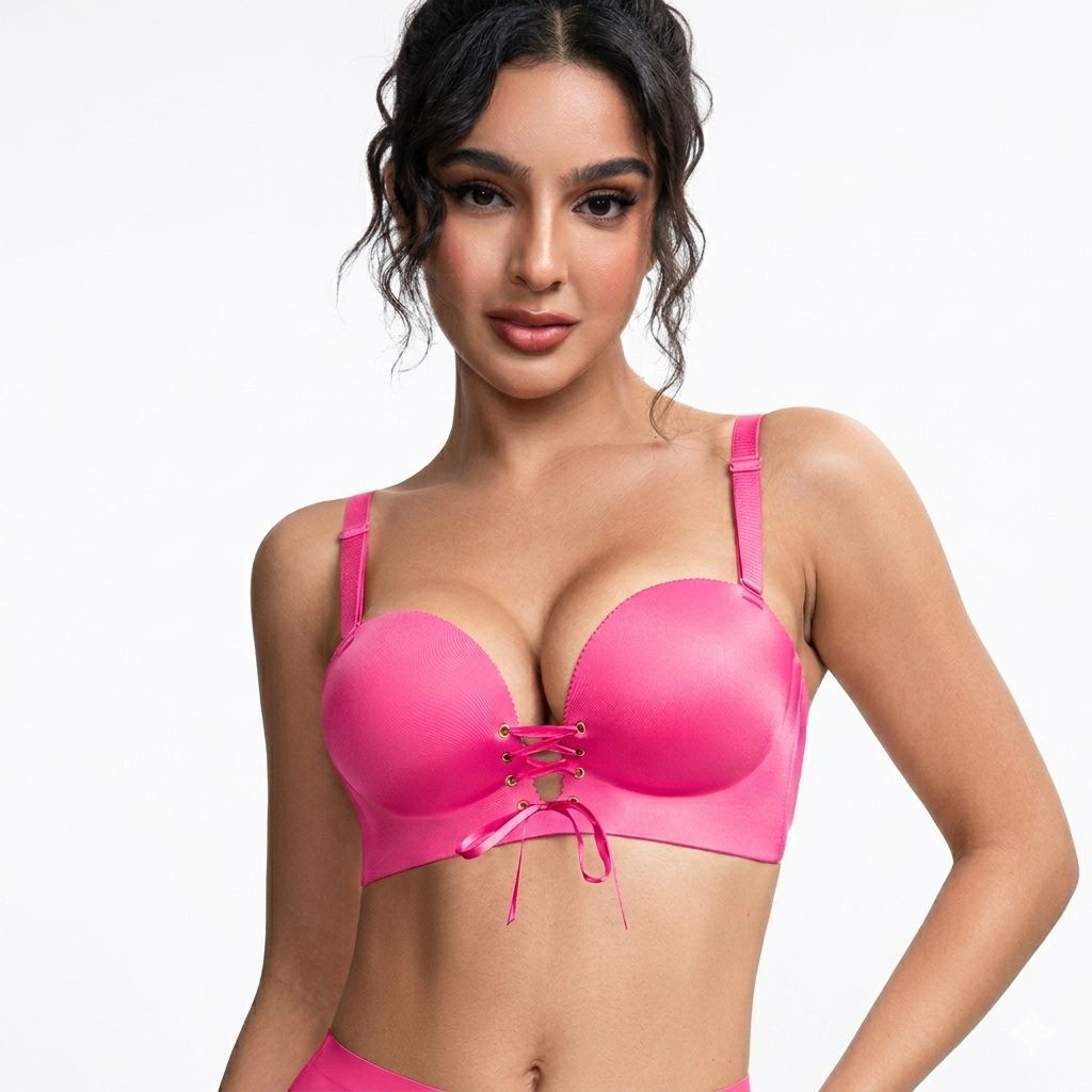 "Add Two Cups" Padded Wireless Plunge Push Up Bra