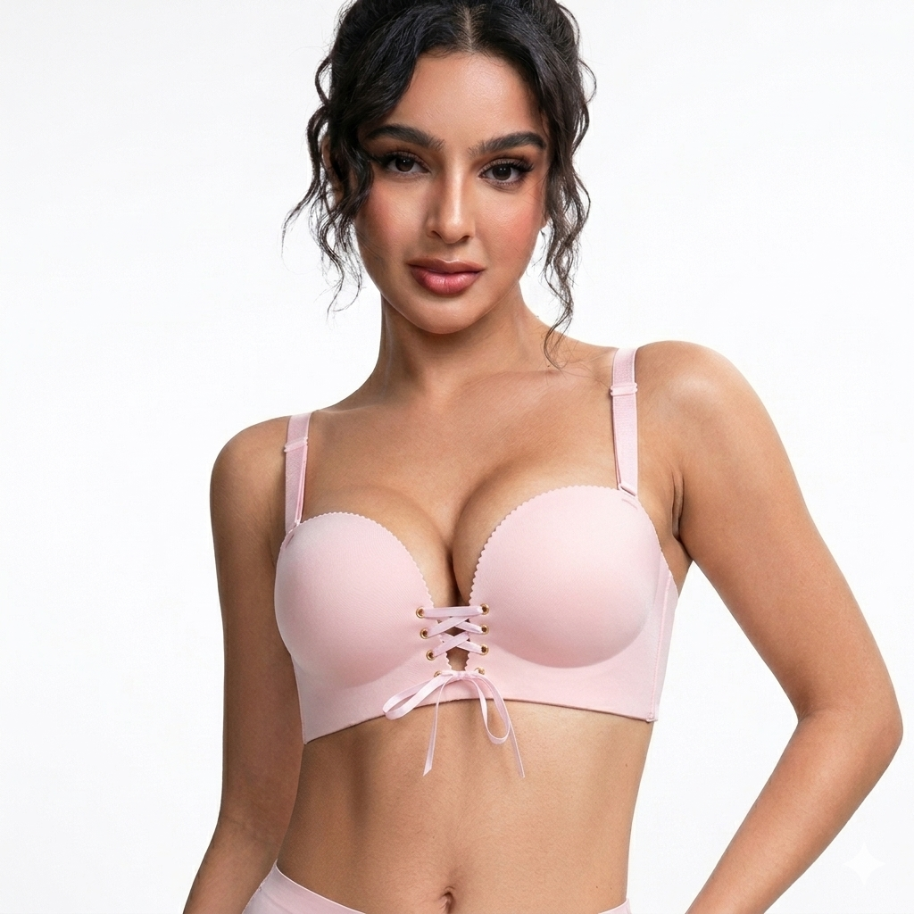 "Add Two Cups" Padded Wireless Plunge Push Up Bra